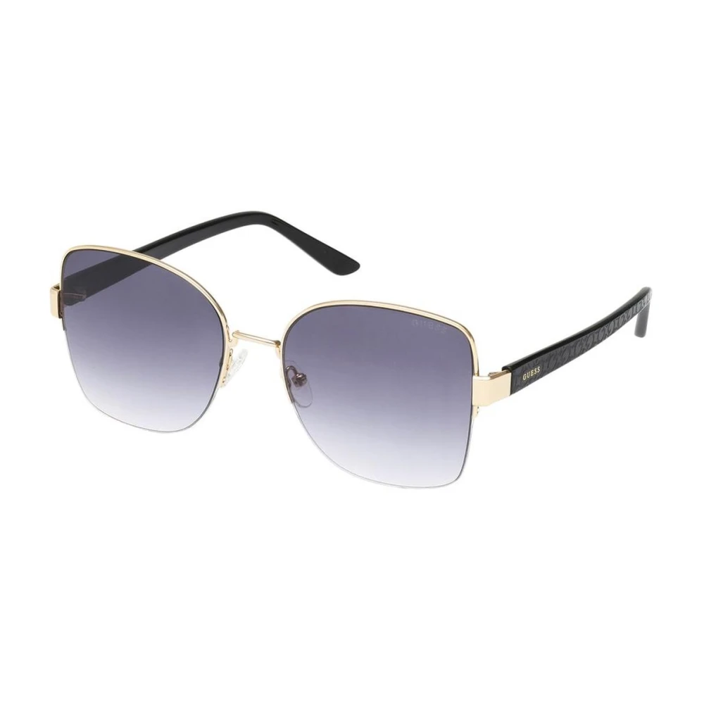 Guess Women's Yellow Geometric Semi-Rimless Metal Sunglasses