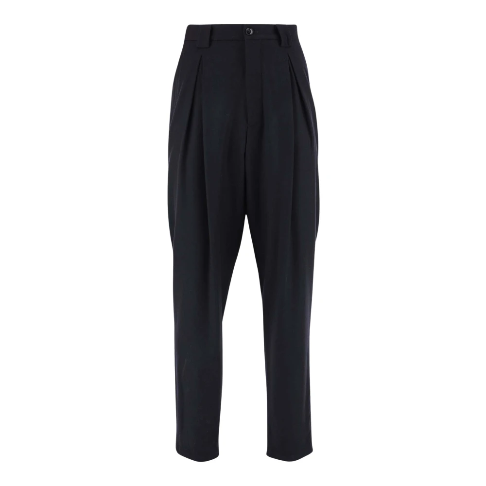Giorgio Armani Zwarte Katoenen Broek met Zakken Black Heren