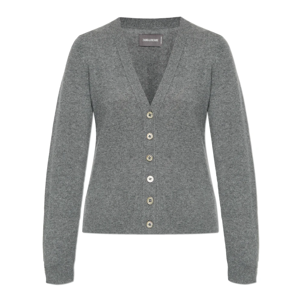 Zadig & Voltaire Women's Gray Cashmere Cardigan Jemmy - Cashmere Knitwear - M - Knitwear