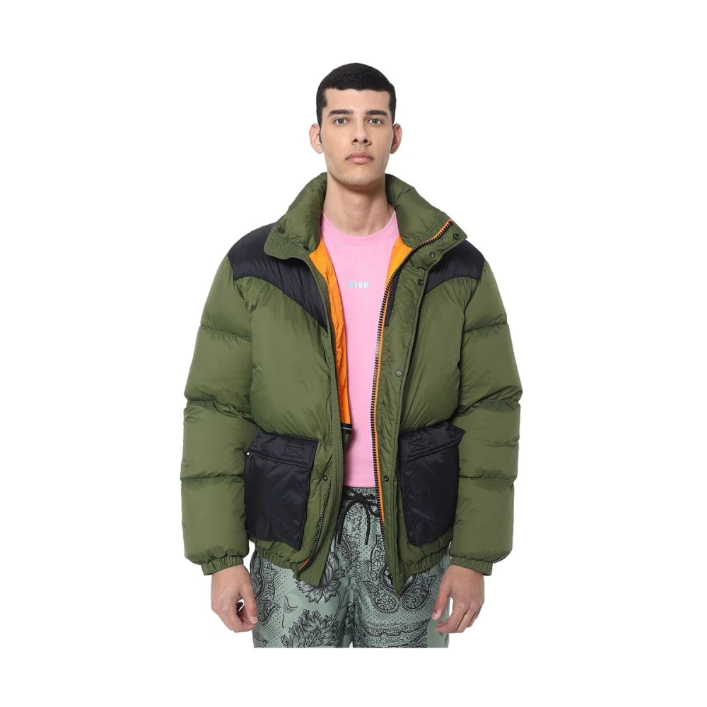 Msgm Nylon Bomberjack met donsvulling Green Heren