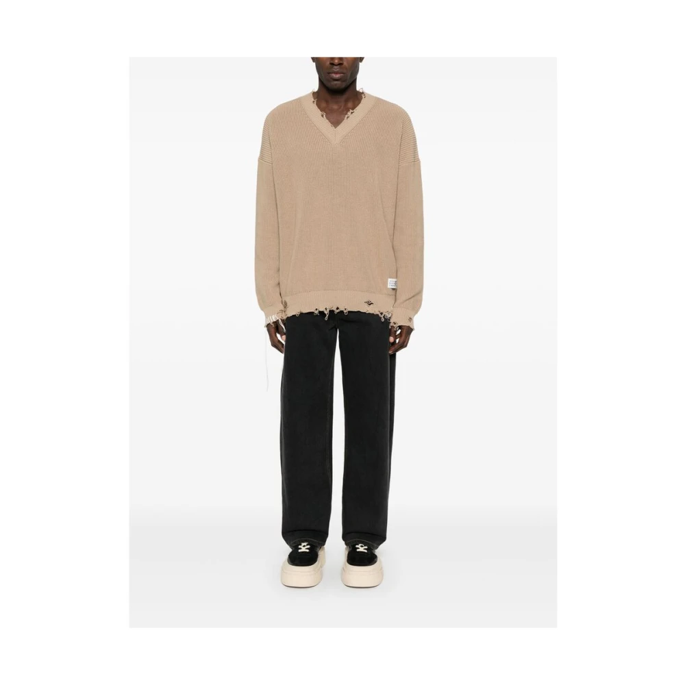 MM6 Maison Margiela Gestoorde trui met kenmerkend motief Brown Heren