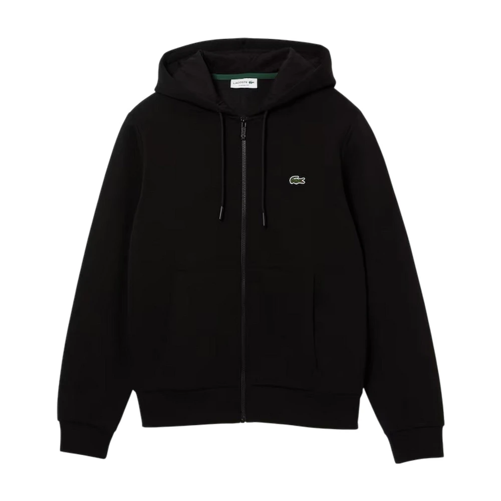 Lacoste Herr Svart Sweatshirts & Hoodies M, Bomull, Maglieria E Felpe Poliestere