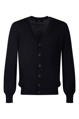 blue-knit-cardigan-sweater