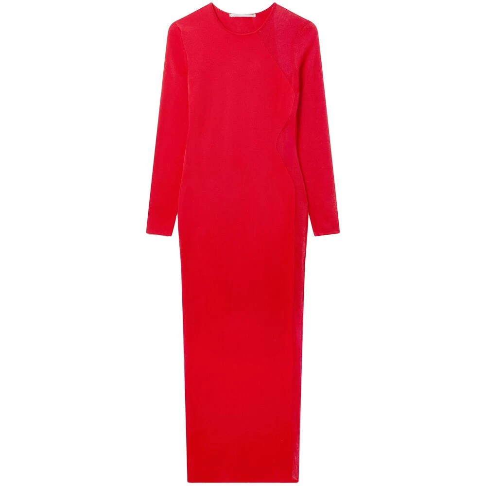 Stella Mccartney Rode Kant Jurk Lange Mouw Red Dames
