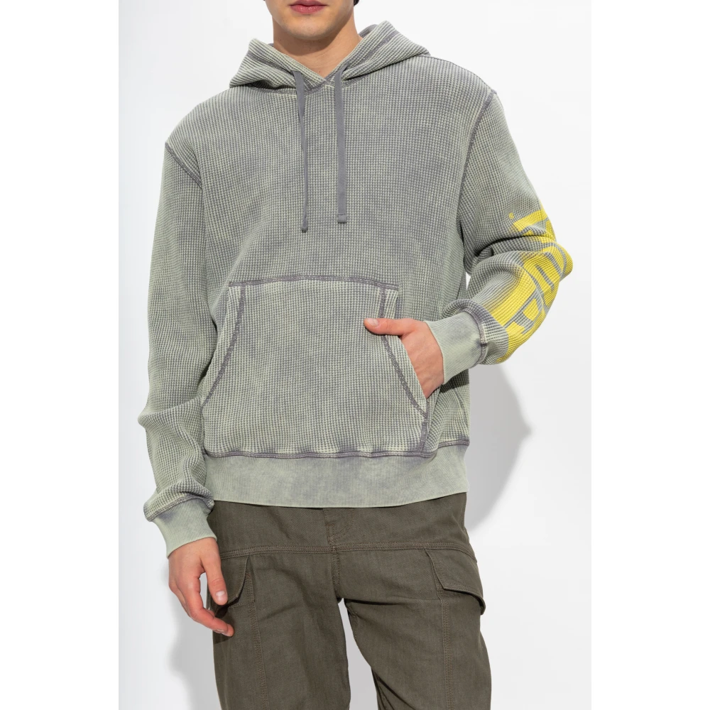 Diesel S-Ginafy-Hood hoodie Gray Heren