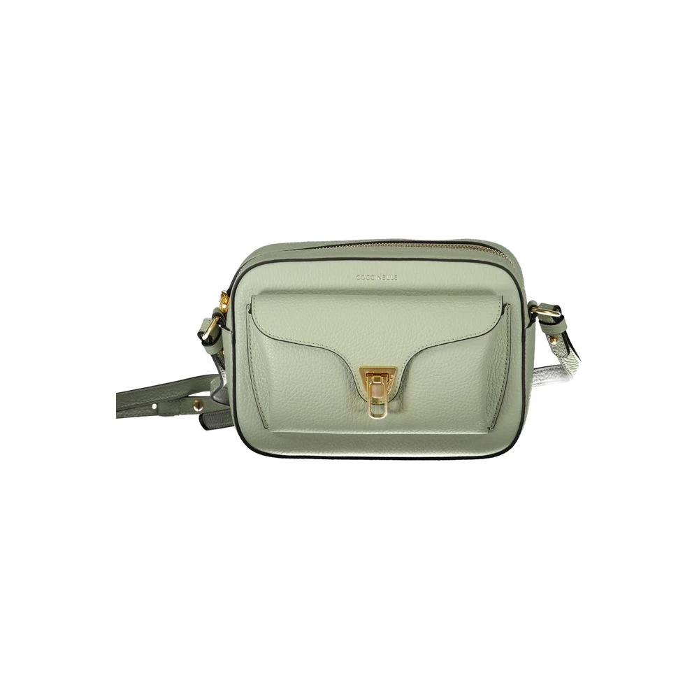 Coccinelle Groene Leren Schoudertas met Verstelbare Band Green Dames