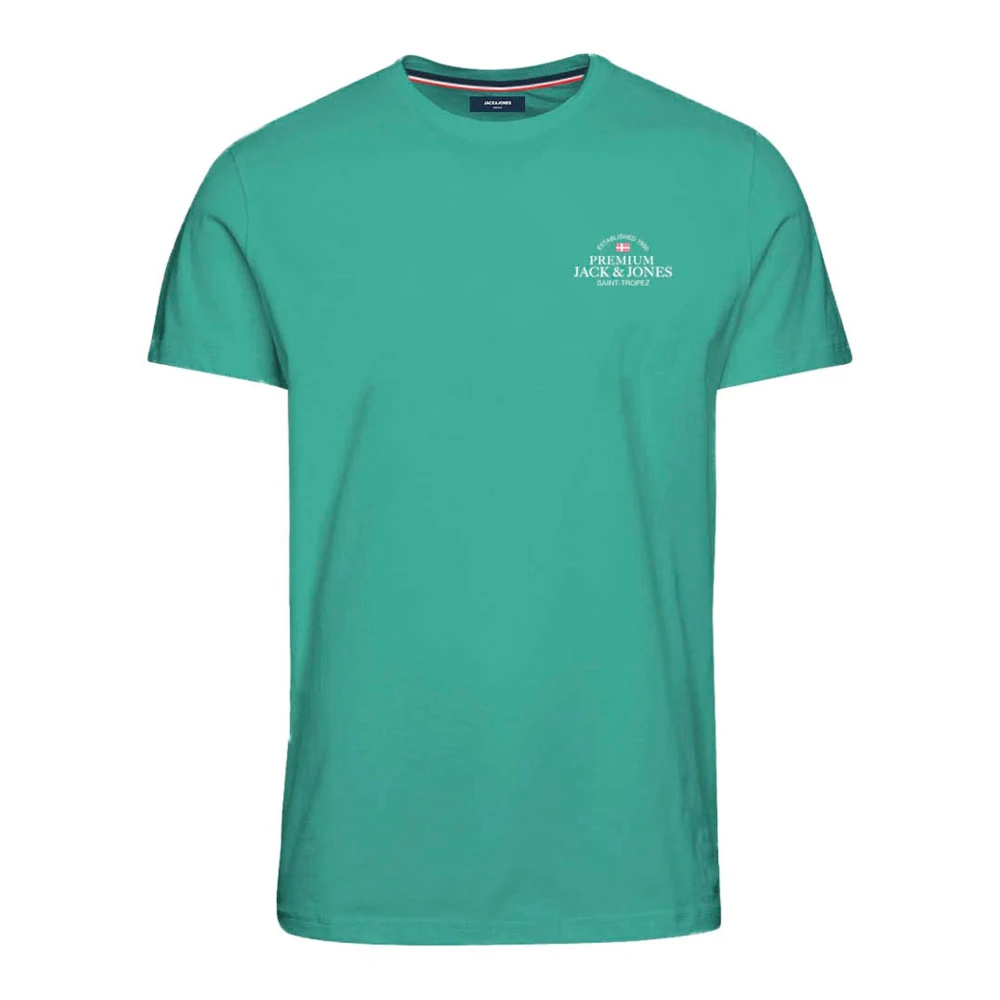 Jack & jones Basis Logo Print Ronde Hals T-Shirt Green Heren