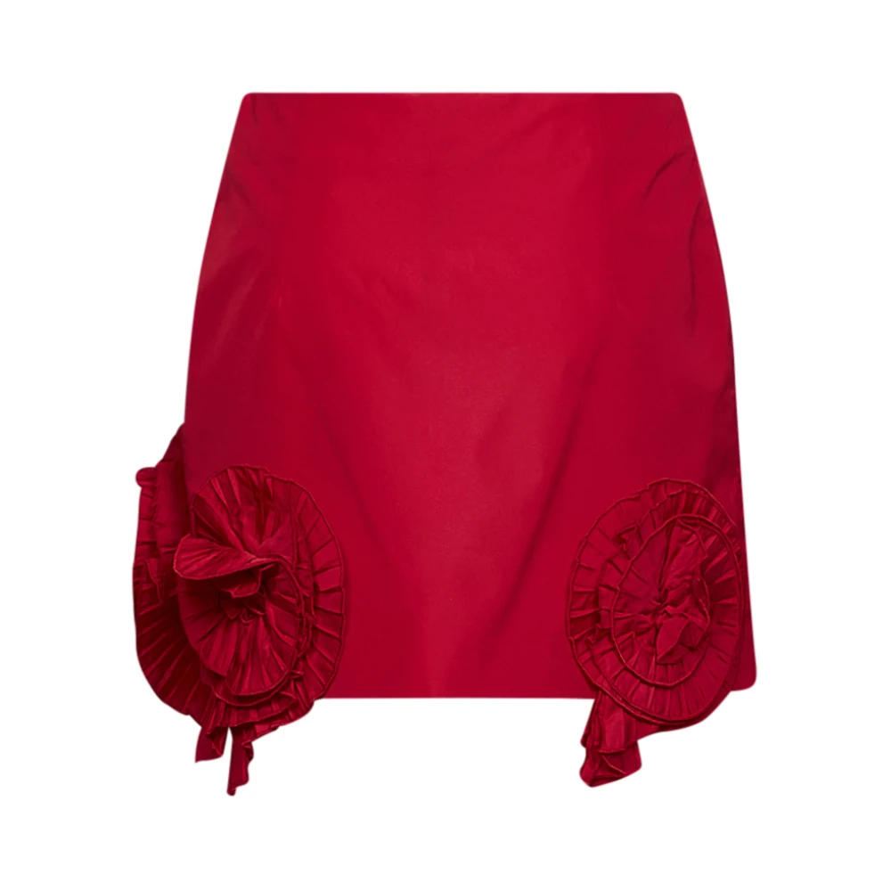 BLUMARINE | Red taffeta mini skirt with 3D roses | Women | 40 - Image 4