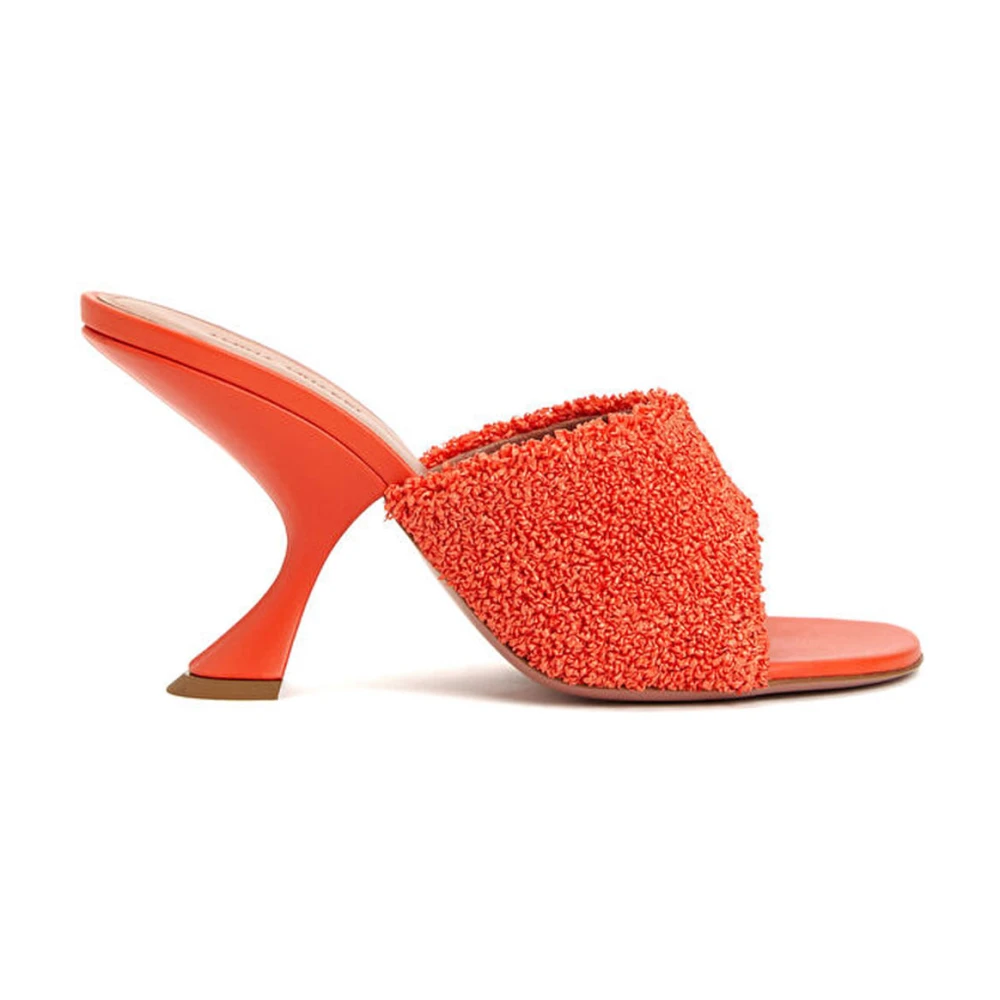 Amina Muaddi Vrouw Oranje Schoenen Dames, 40 Eu, Tangerine Muiltjes Voor En