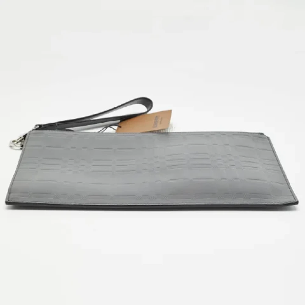 Burberry Vintage Pre-owned Leather pouches Gray Dames