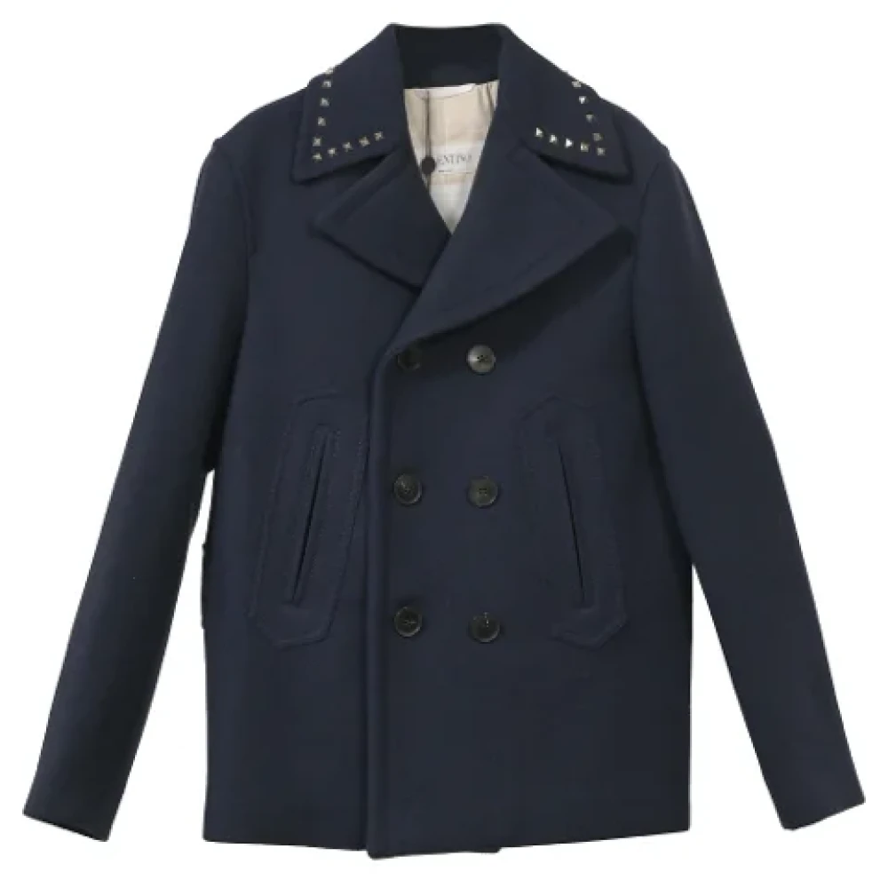 Valentino Vintage Pre-owned Wool outerwear Blue Heren