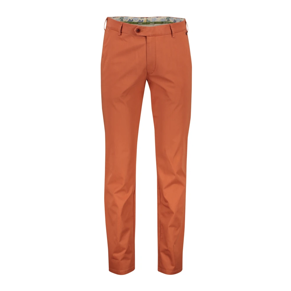 Meyer Katoenen Chino Broek Oranje Orange Heren