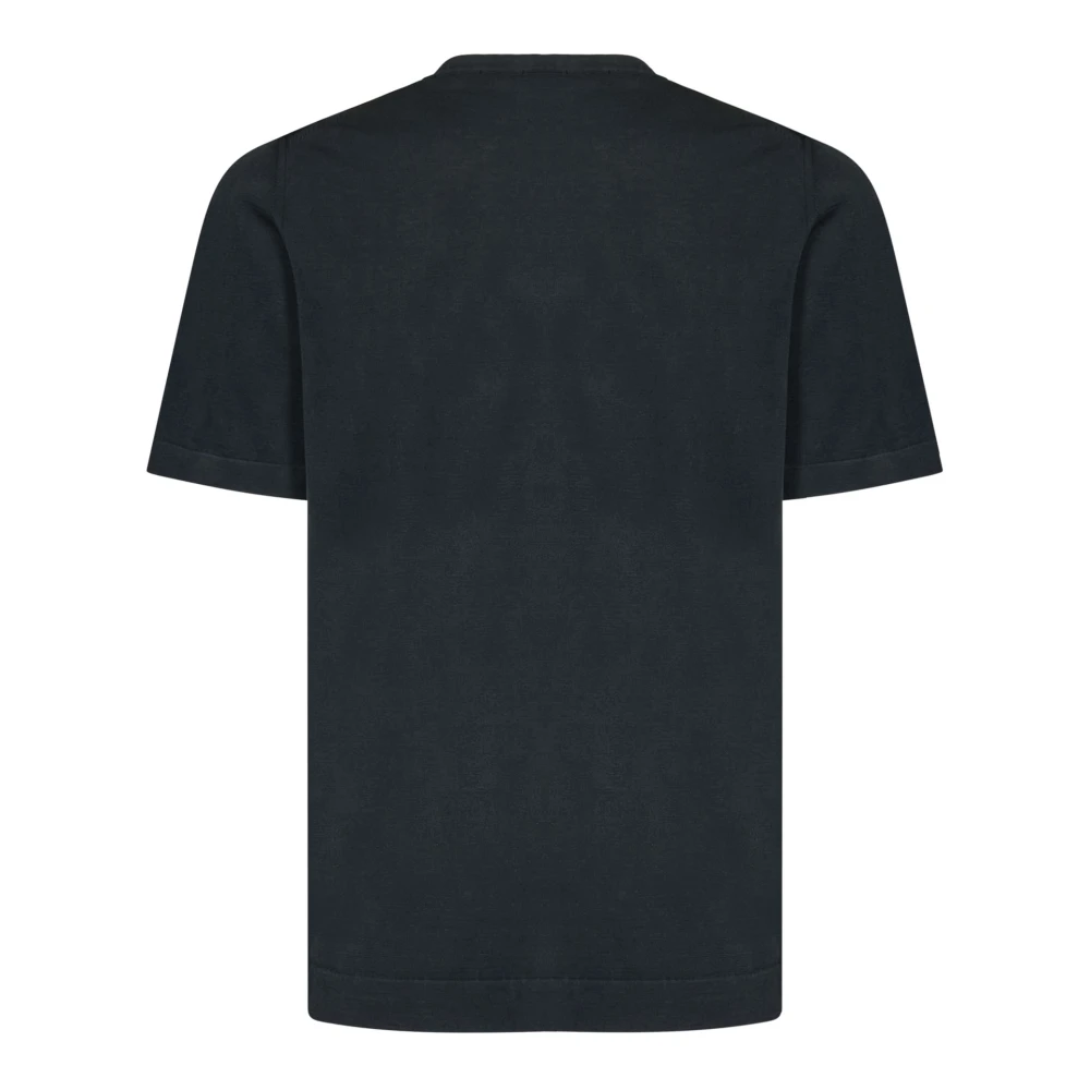 Drumohr Zwart Crew-Neck T-Shirt Black Heren