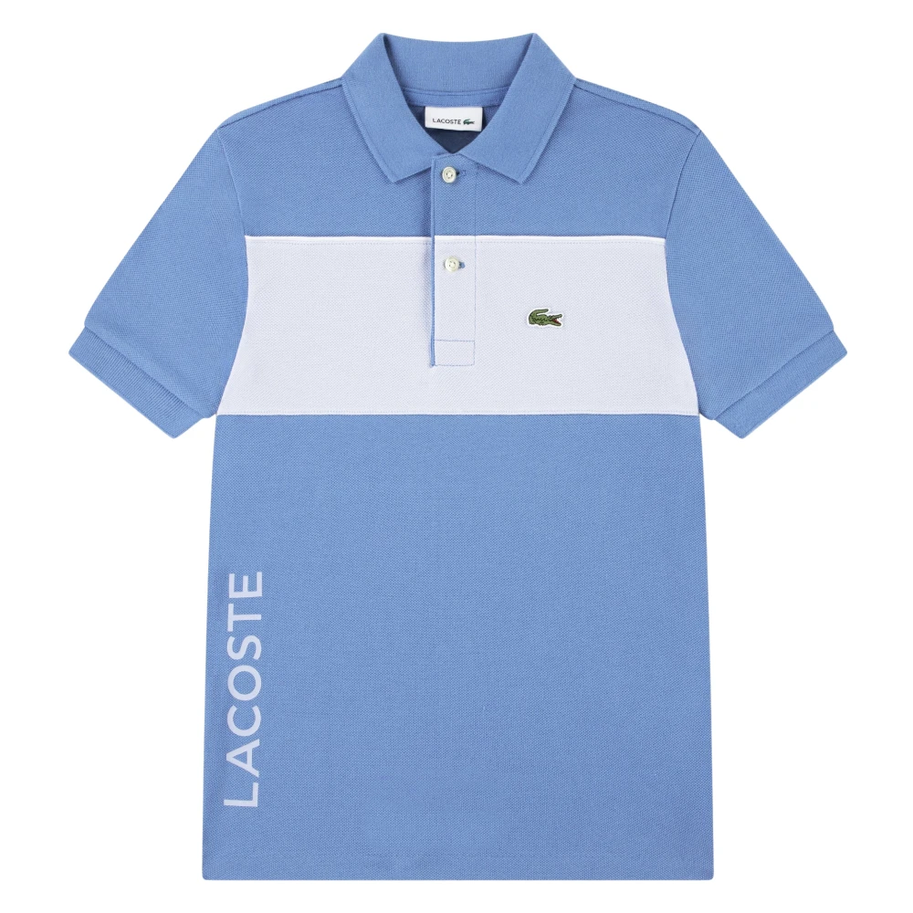 Lacoste Boys Blue Kids Short Sleeve T-Shirts, 6 Y, Colourblock Polo Shirt