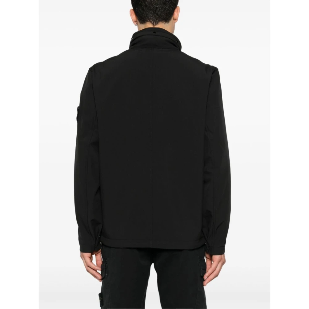 Stone Island Zwarte Jassen voor Mannen Black Heren