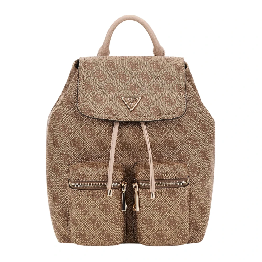 Guess Women's Beige Backpacks, One Size, Manhattan Ii Flap Backpack