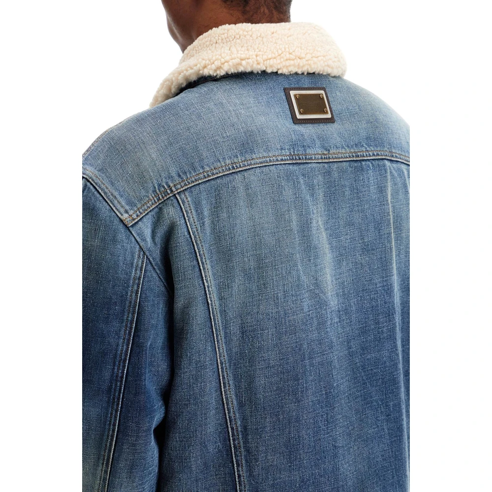 Dolce & Gabbana Denim Teddy Jack Shearling Voering Blue Heren