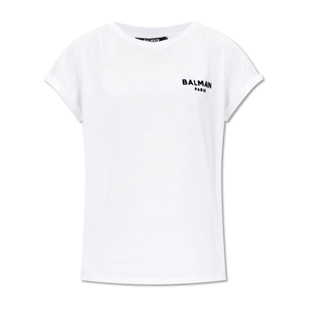 Balmain Katoenen T-shirt White Dames