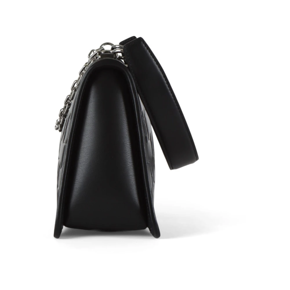 Karl Lagerfeld Geëmbosseerde schoudertas met afneembaar handvat Black Dames