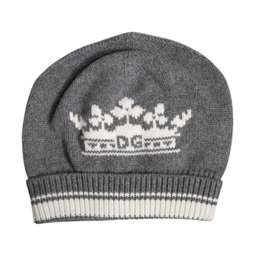 Dolce & Gabbana Men's Gray Beanies, One Size, Luxurious Cashmere Beanie Hat