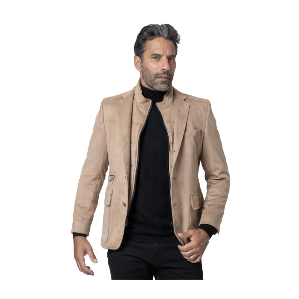 Karl Lagerfeld Veste Reisjas in kameel suède Brown Heren