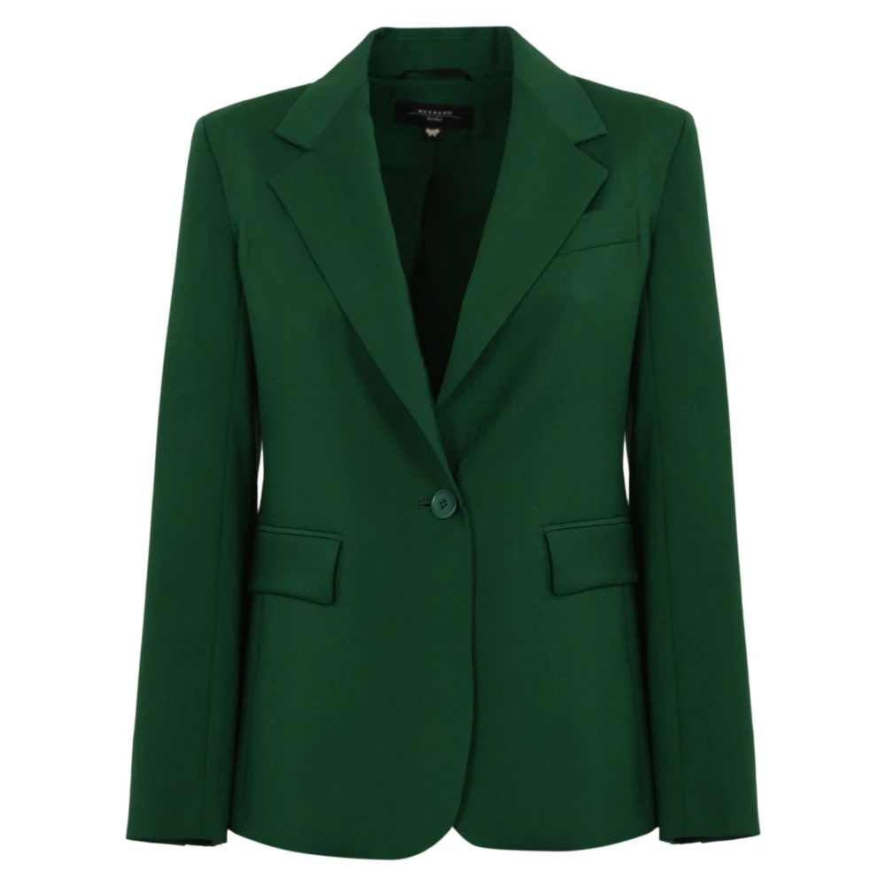 Max Mara Weekend Groene wollen jas met revers Green Dames