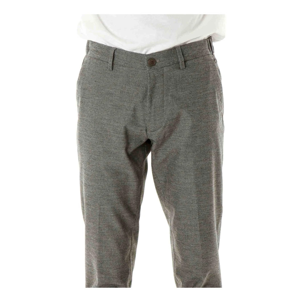 drykorn Tapered Fit Broek met Elastische Inzetstukken Gray Heren