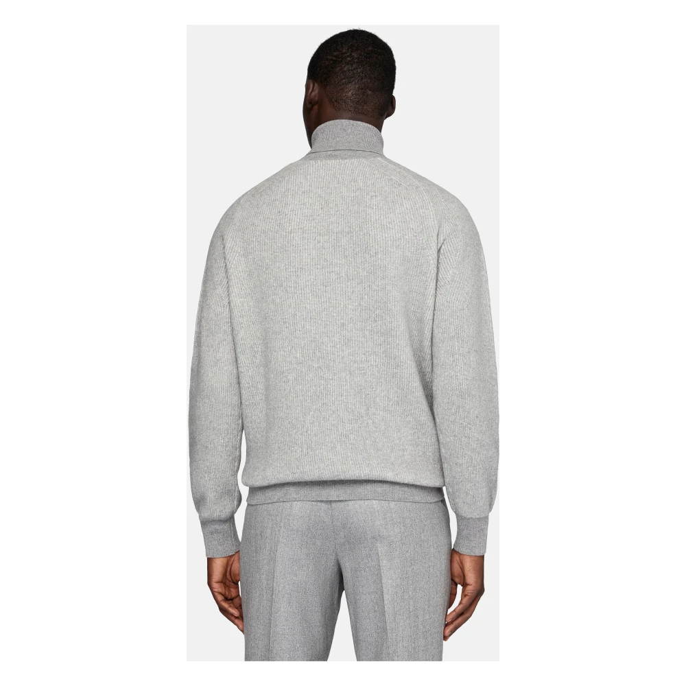 Boggi Milano Merino wollen trui met polokraag Brown Heren