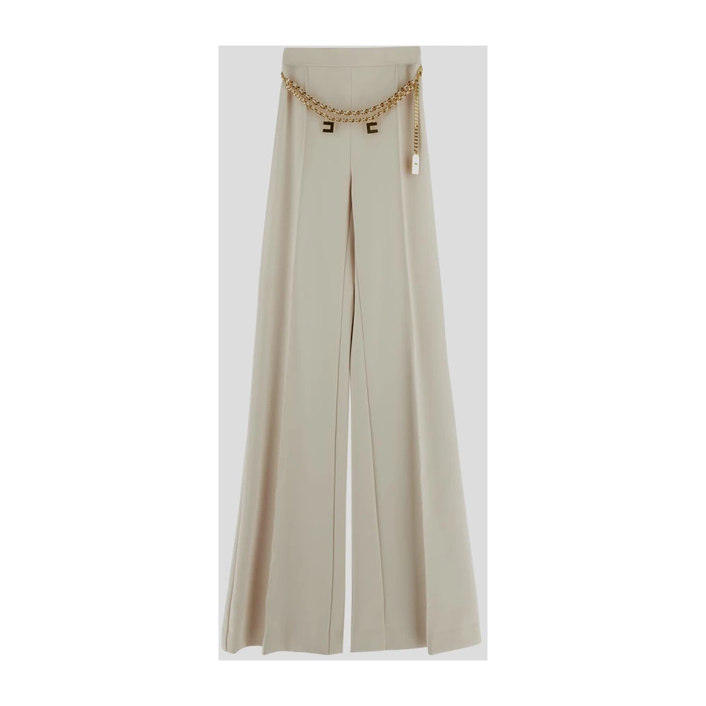 Elisabetta Franchi Polyester Chain Broek Beige Dames