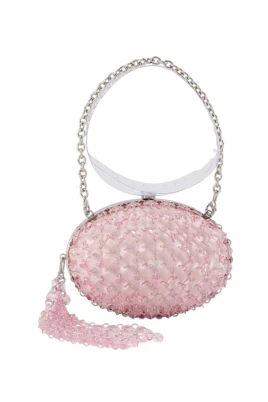 Oval Crystal Chain Clutch