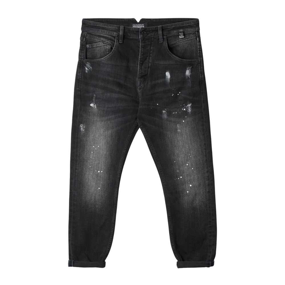 Gabba Verfspat Gescheurde Jeans Black Heren