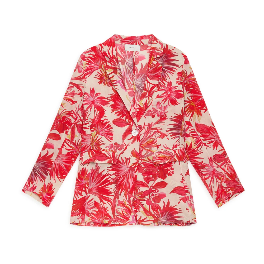 Maliparmi Women's Red Botanical Jungle Jacket - Blazers - L - Jackets