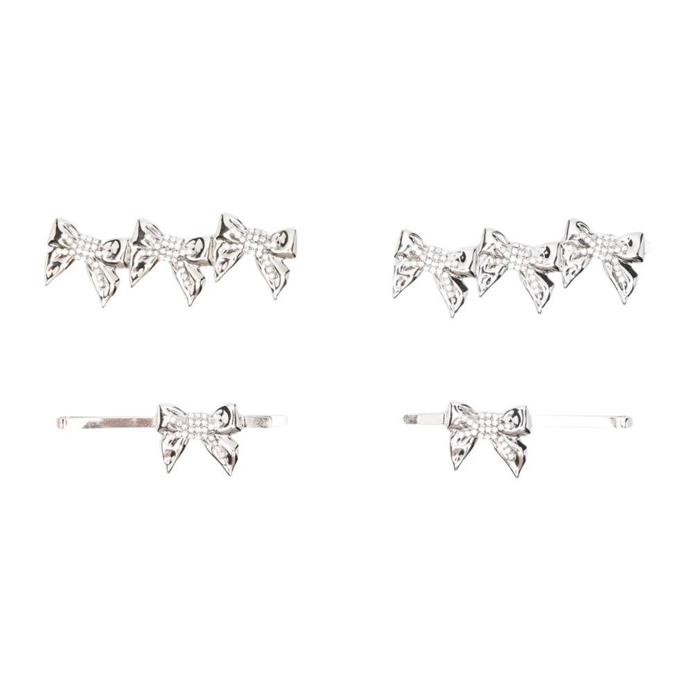 Alessandra Rich Women's Gray Set Of Four Bow Pins