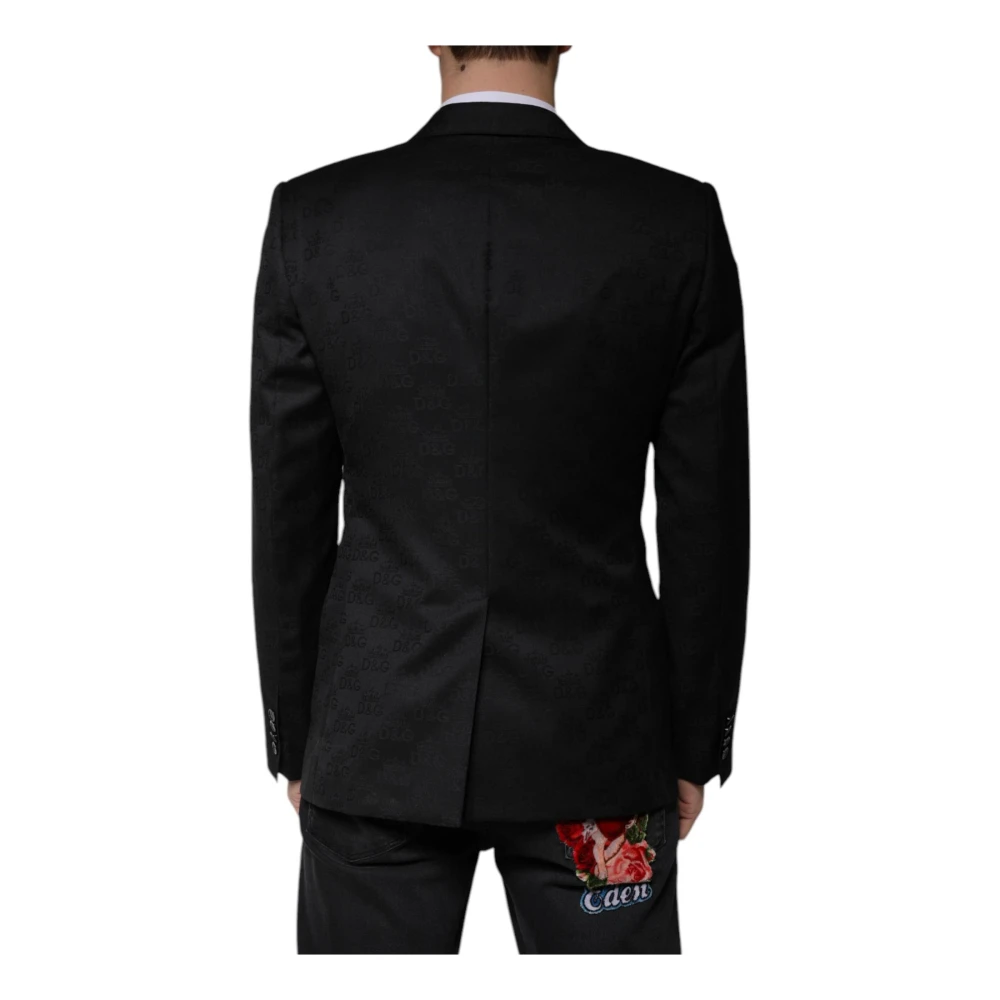 Dolce & Gabbana Zwarte Wol Formele Blazer Slim Fit Black Heren