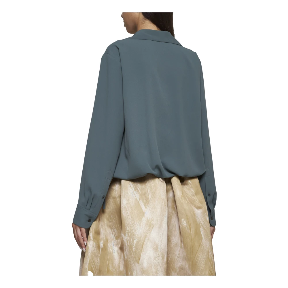 Dries Van Noten Salie Groene Gedrapeerde Wrap Shirt Green Dames