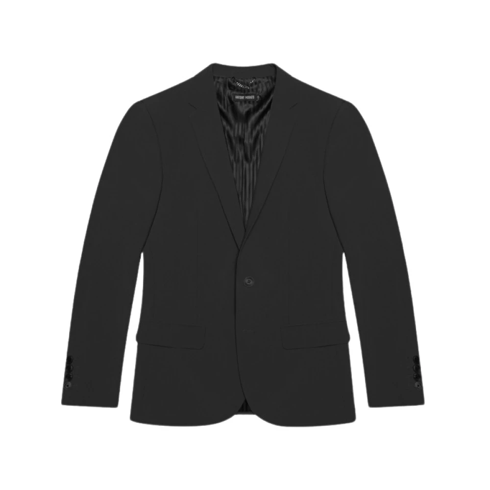 Antony Morato Zwarte Button-Front Lapel Blazer Black Heren