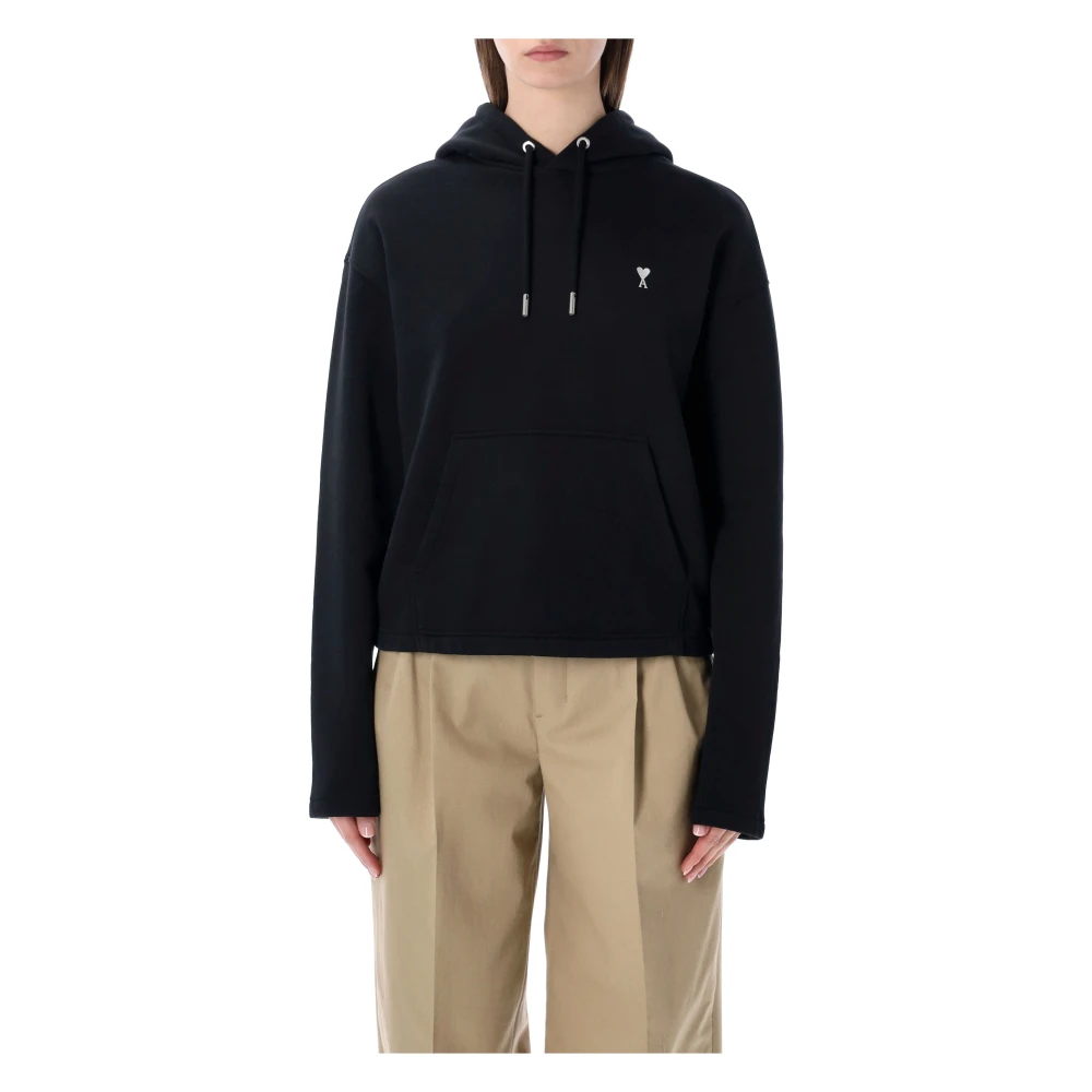 Ami Paris Vrouw Zwart Hoodies & Sweatvesten Dames, S, Hoodies