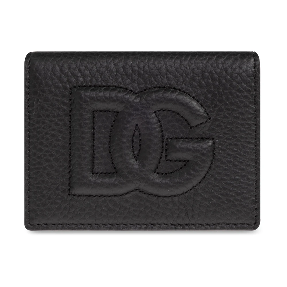 Dolce & Gabbana Gewatteerde DG Logo Leren Kaarthouder Black Heren