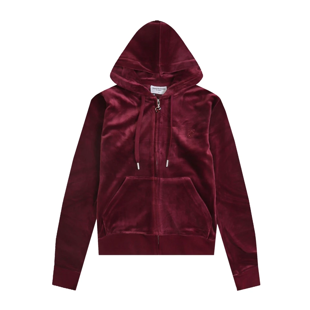 Juicy Couture Fluwelen Hoodie met Strass Logo Red Dames