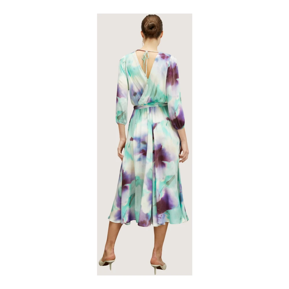 Motivi Satin Midi Jurk met Abstract Patroon Multicolor Dames