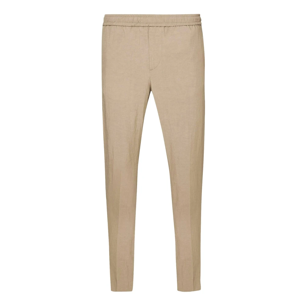 Liu Jo Chino Broek Bruin Viscose Linnen Beige Heren