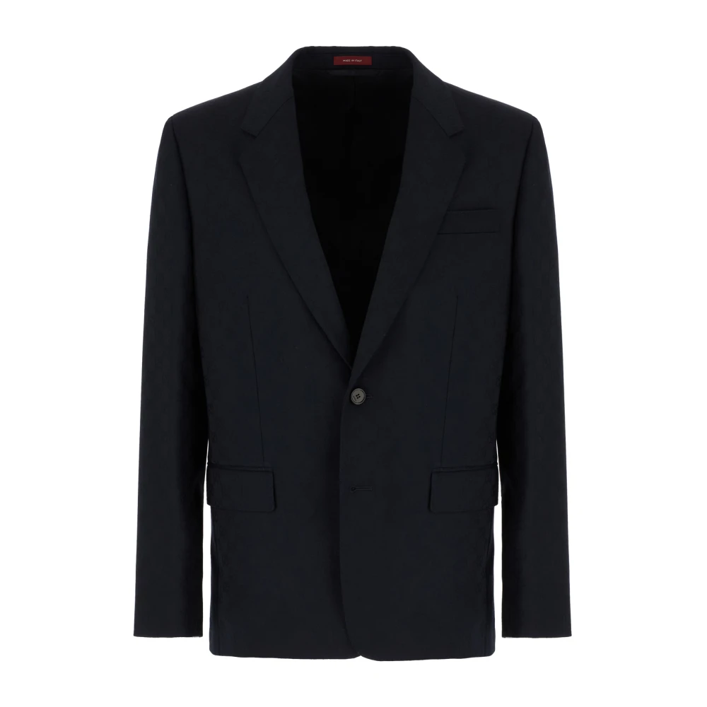Gucci Single Breasted Suit Set Blue Heren