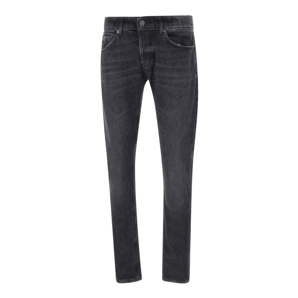 Dondup Zwarte Katoenen Jeans Straight Leg Black Heren