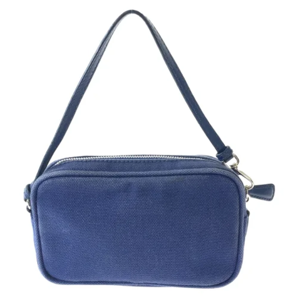 Prada Vintage Pre-owned Canvas clutches Blue Dames