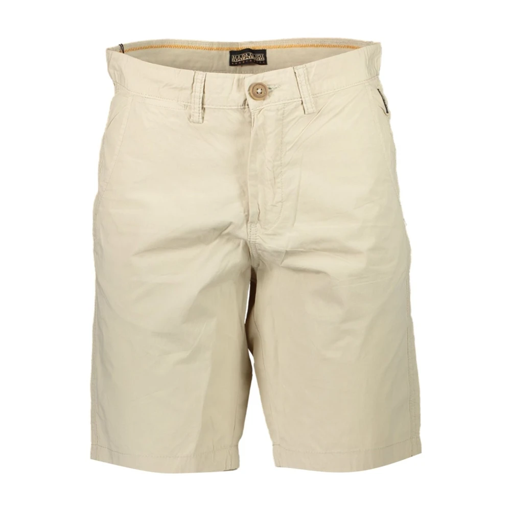 Napapijri Beige Bermuda Shorts met Borduurwerk Beige Heren