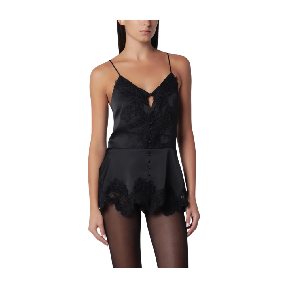 Rotate Birger Christensen Camisole Lace Top - Female - Sleeveless Tops - Black - Xs - Tops