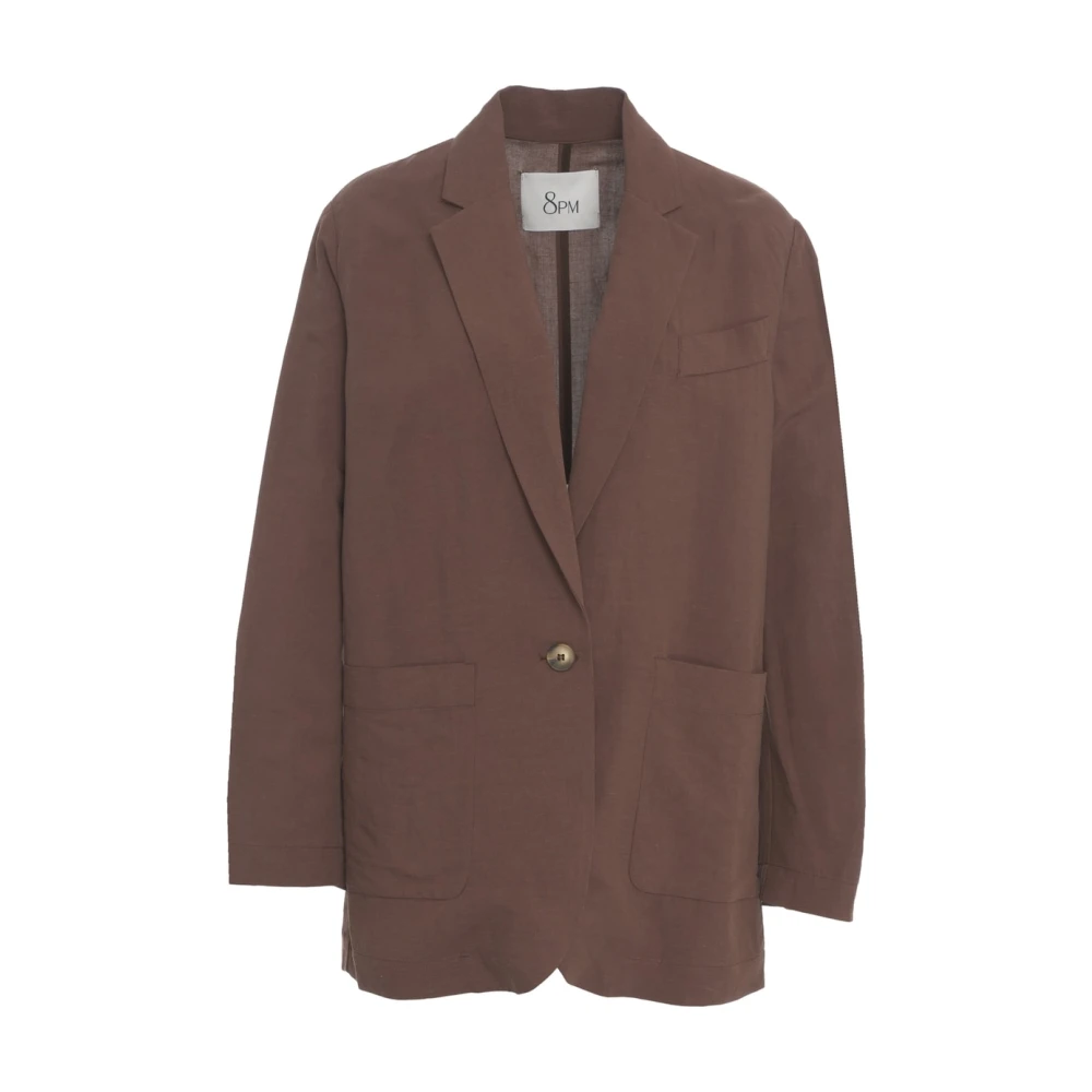 8PM Brun Blazer Chic Stil Brown, Dam