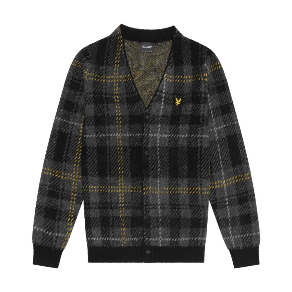 Lyle & Scott Gebreide Geborstelde Tartan Cardigan Multicolor Heren