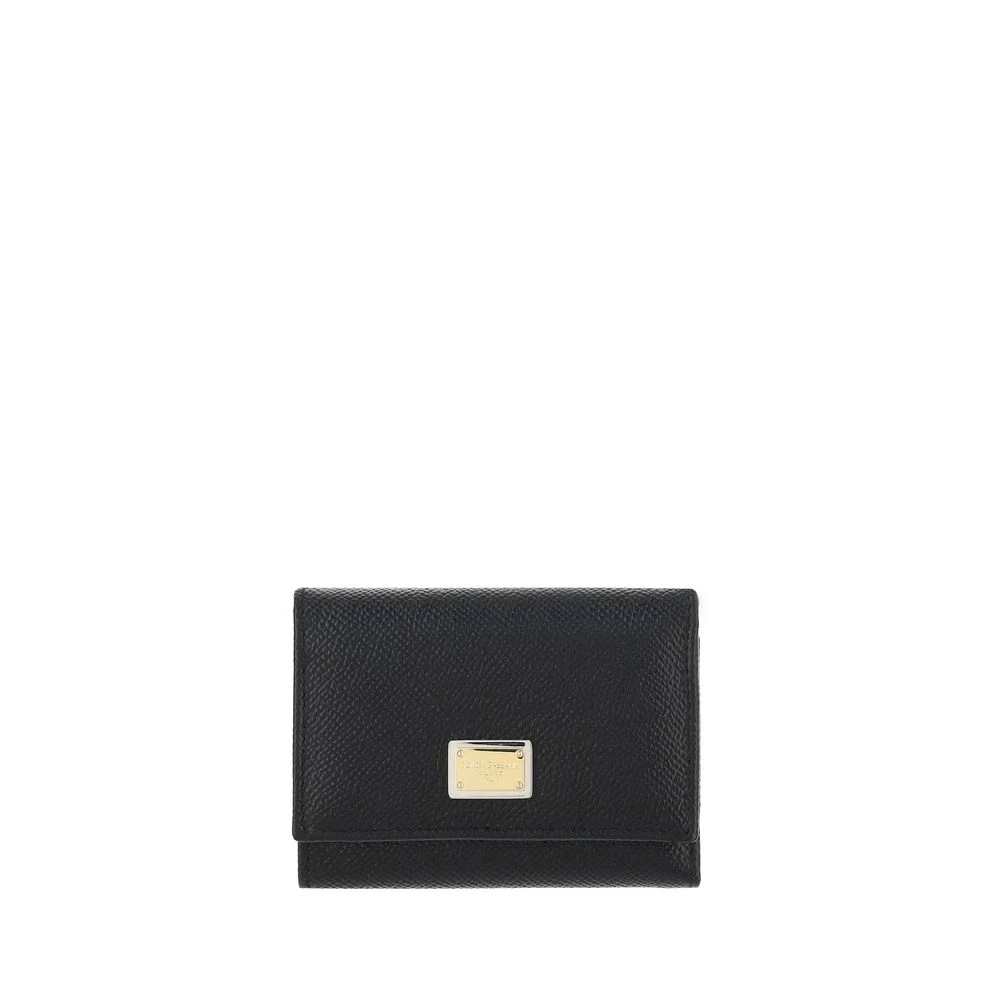 Dolce & Gabbana Women's Black Leather Wallet With Button Closure