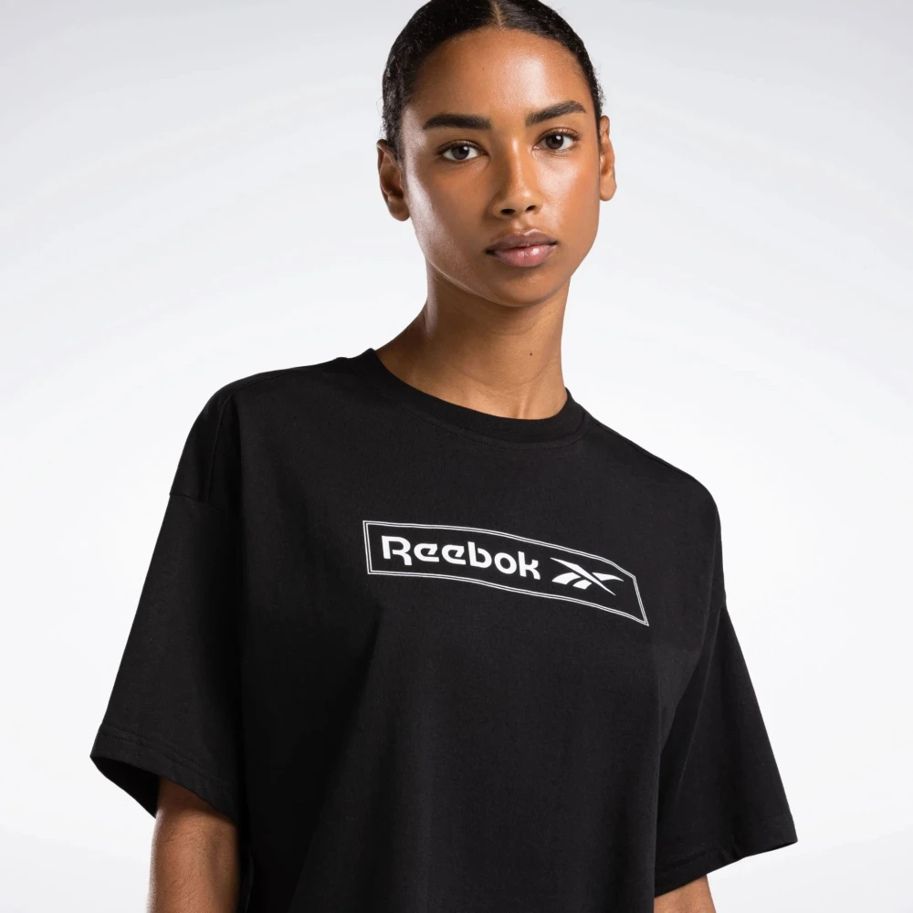 Reebok Grafisch Logo T-shirt Black Dames